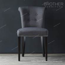 botão de tecido moderno nailheads luxo preto cadeiras de jantar